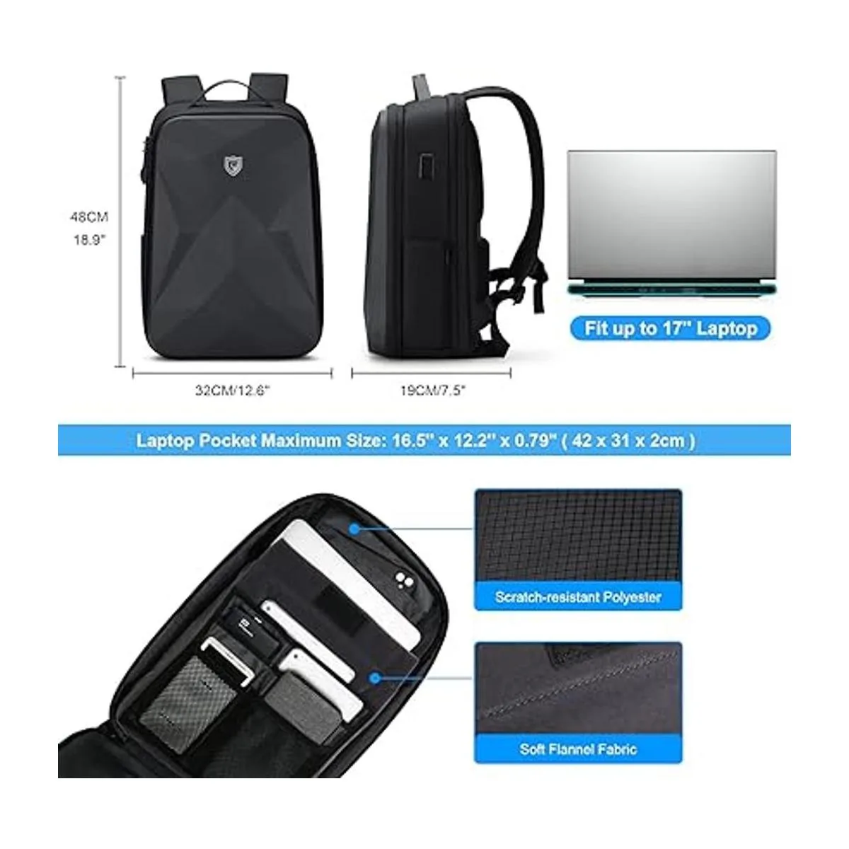 FENRUIEN Mochila para computadora portátil de 17 pulgadas_5