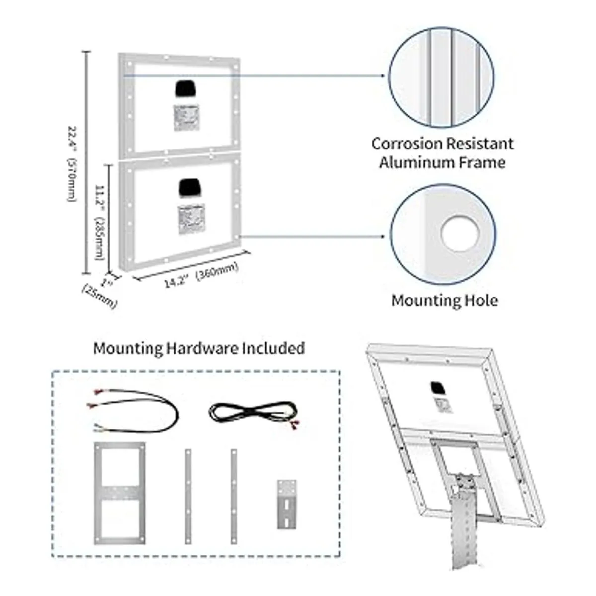 TOPENS TSQ20W Kit de panel solar monocristalino de 20_5