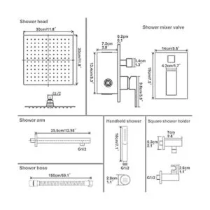 BESy Sistema de ducha 2 en 1 con accesorios cabezal de_6