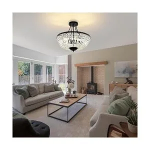 WINGBO Lámpara de techo de cristal de 5 luces lámpara de_6