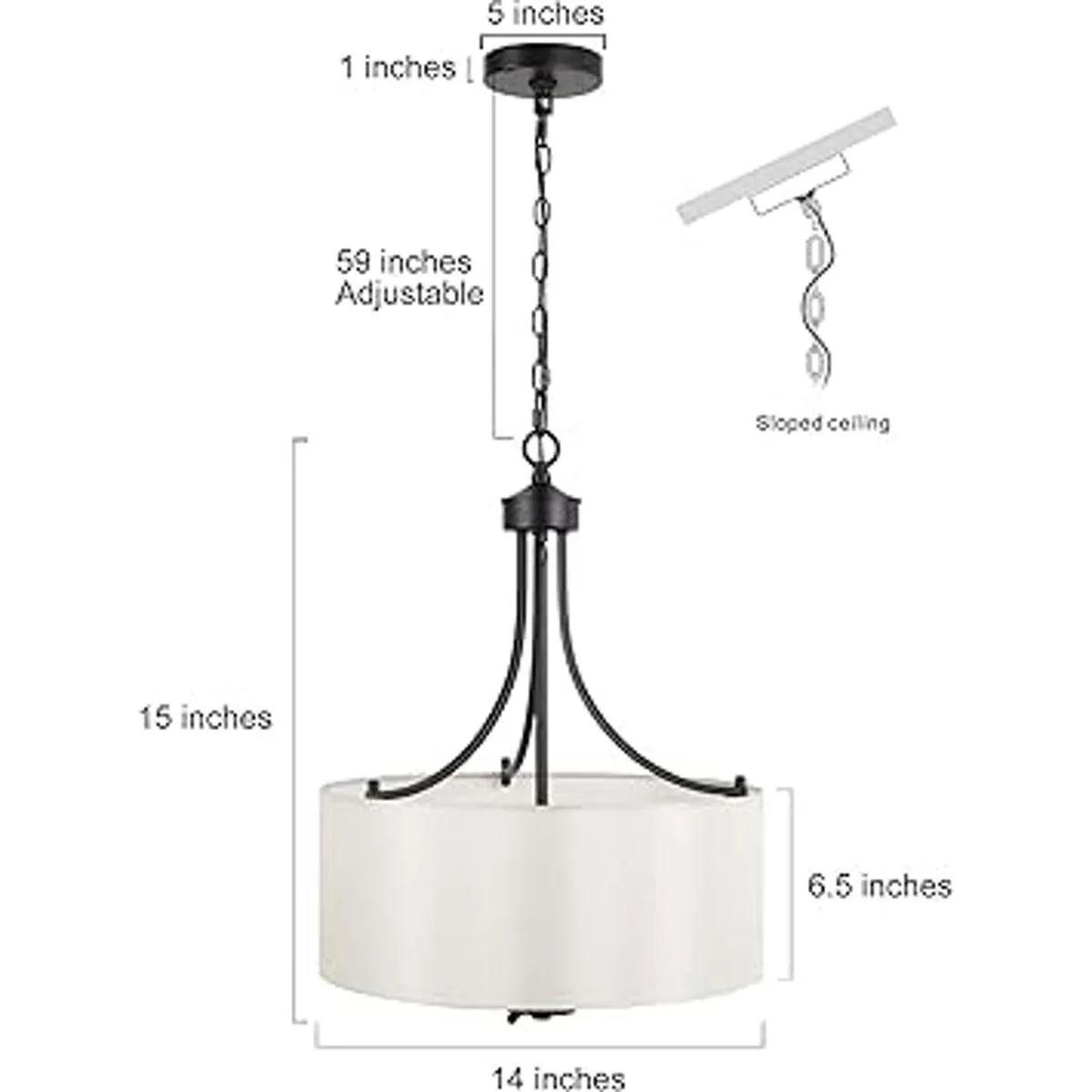 LALUZ Lámpara de araña de iluminación de tambor lámparas_6