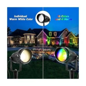 Junview Luces de paisaje de bajo voltaje RGB que cambian_2