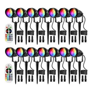 Junview Luces de paisaje de bajo voltaje RGB que cambian_1