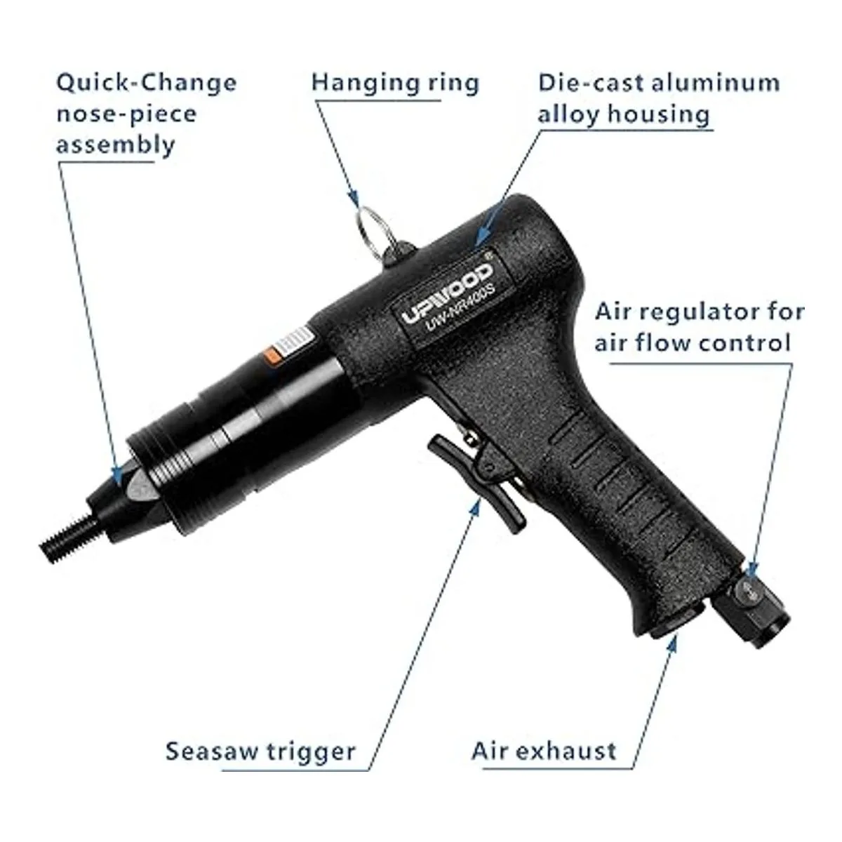 Pistola neumática de tuerca remachada con mandriles y_4