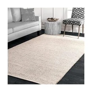 S L Homes Alfombra natural de yute de algodón tejida a_1