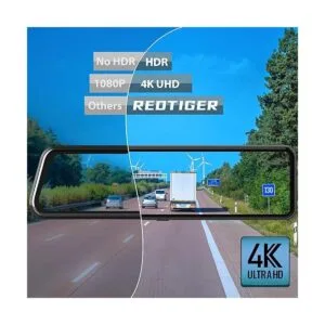 REDTIGER Cámara de espejo retrovisor de 11 pulgadas UHD 4K_2