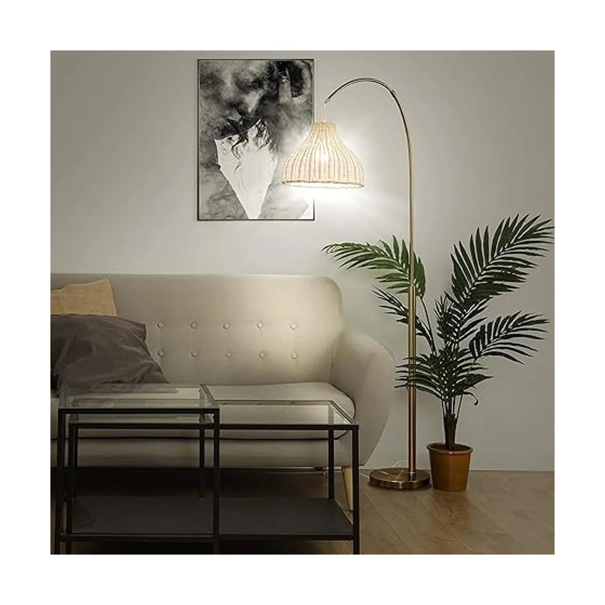 Brightech Lámpara de arco de alondra para salas de estar y_3