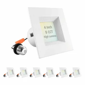 Luxrite Luces empotrables LED cuadradas de 3.9 in 14 W_1