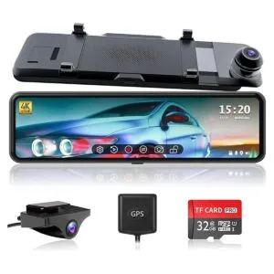 REDTIGER Cámara de espejo retrovisor de 11 pulgadas UHD 4K_1