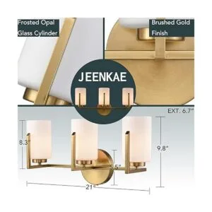 JEENKAE Modernas lámparas de baño doradas de granja sobre_4