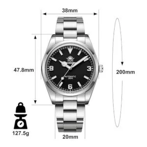 ADDIESDIVE 38mm Small Simple Dial Automatic Watch for Men_6