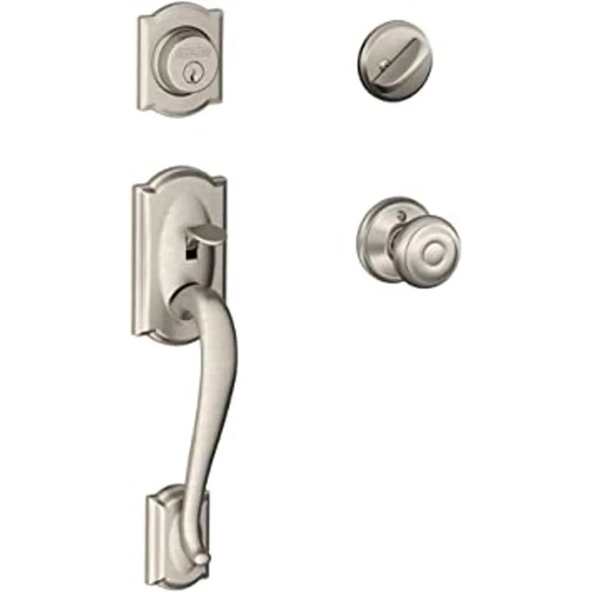 SCHLAGE Camelot Manija de un solo cilindro y perilla_1