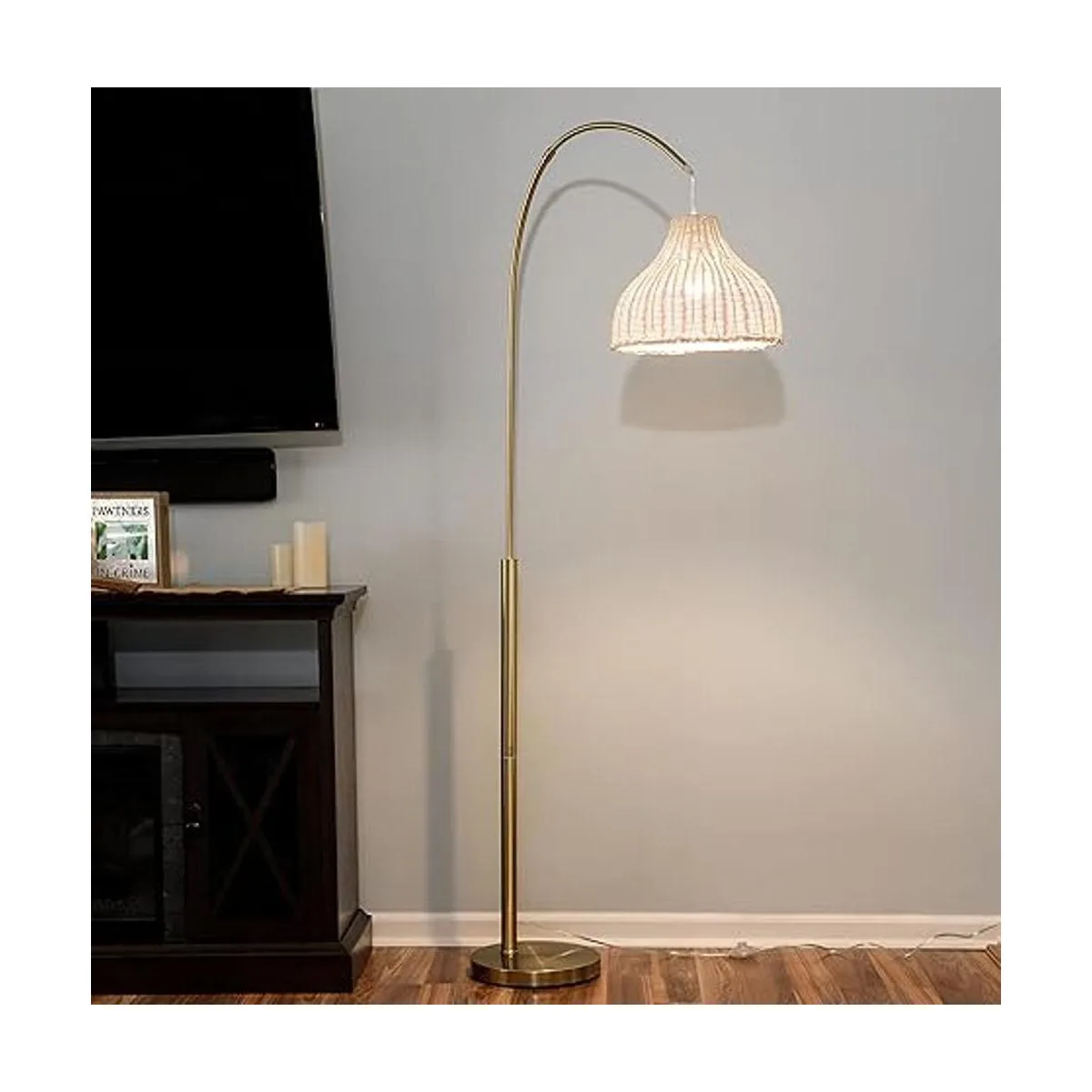 Brightech Lámpara de arco de alondra para salas de estar y_4