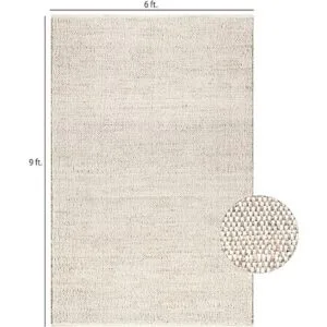 S L Homes Alfombra natural de yute de algodón tejida a_4