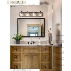 YKLITG BD0054BK Lámpara de tocador de baño de 4 luces con_3