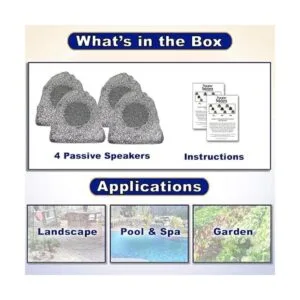 Juego de 4 nuevas bocinas de rock para patio o jardín_4