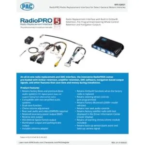 PAC RP5GM31 Refacción de radio con interfaz para el auto_2