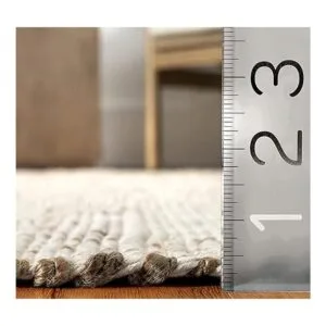 S L Homes Alfombra natural de yute de algodón tejida a_6