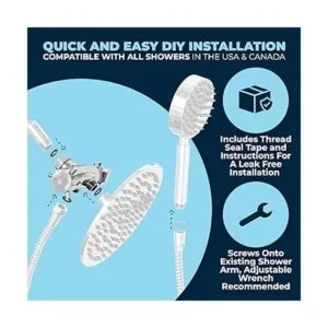 HammerHead Showers Combo de cabezal de ducha doble de_5