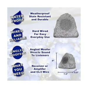 Juego de 4 nuevas bocinas de rock para patio o jardín_2