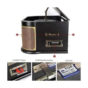 Reproductor de discos Bluetooth todo en uno para vinilo_4