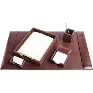 Dacasso Juego de almohadillas de escritorio de piel de_6