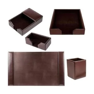 Dacasso Juego de almohadillas de escritorio de piel de_5