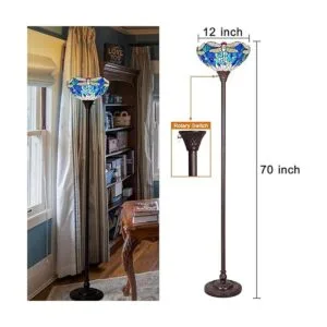 Capulina Lámpara de pie Tiffany Torchiere industrial de_6