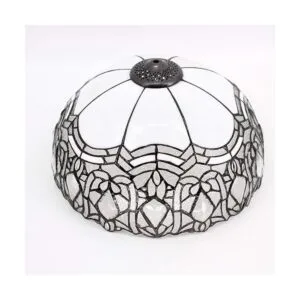 WERFACTORY Tiffany Lámpara de mesa estilo blanco con_3