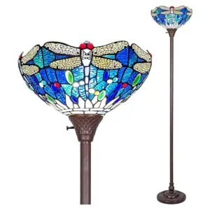 Capulina Lámpara de pie Tiffany Torchiere industrial de_1