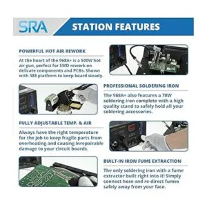 Aoyue 968A estación de retrabajo digital SMD por aire_2