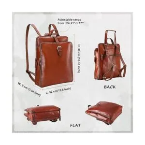 Banuce Mochila convertible de cuero italiano de grano_5