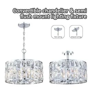 Lámpara de araña convertible de cristal de granja e_2