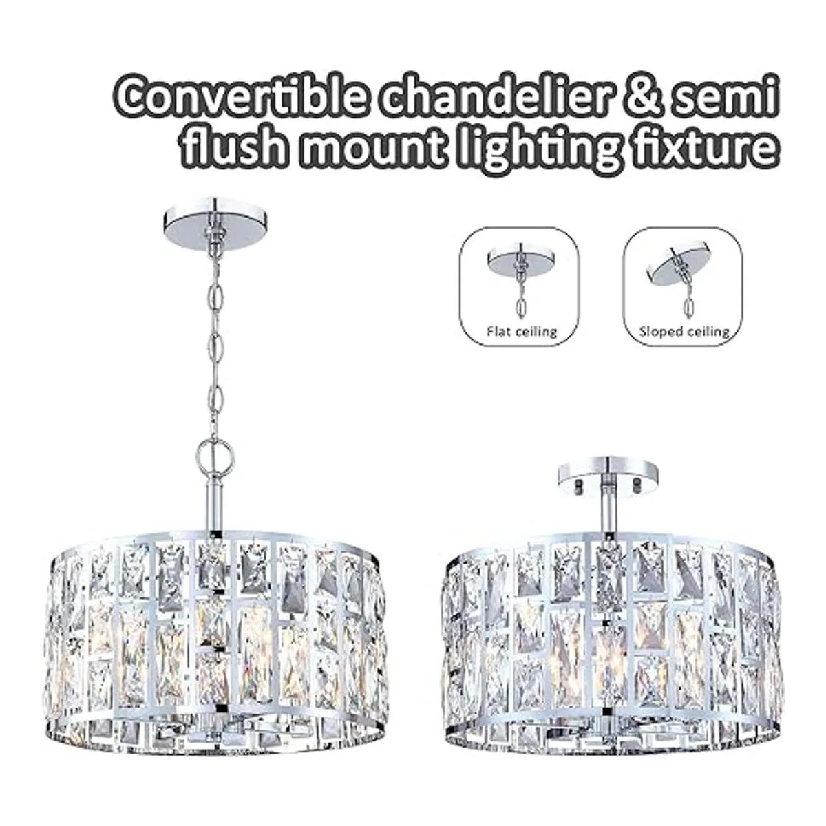 Lámpara de araña convertible de cristal de granja e_2