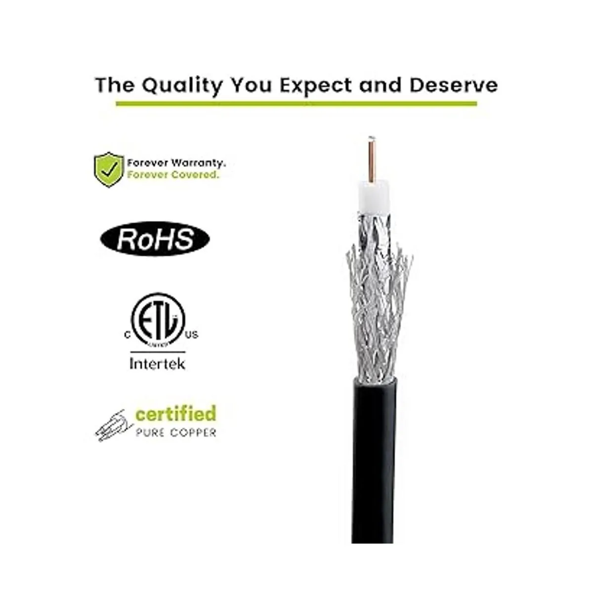 TrueCABLE RG6 doble escudo coaxial de 1000 pies negro_4