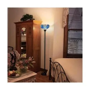 Capulina Lámpara de pie Tiffany Torchiere industrial de_4