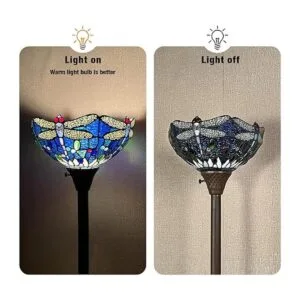 Capulina Lámpara de pie Tiffany Torchiere industrial de_7