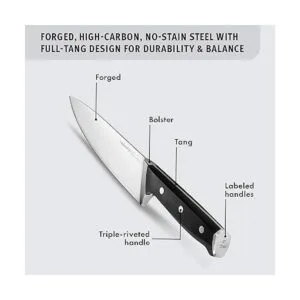 Juego de cuchillos autoafilables clásicos Calphalon con_3