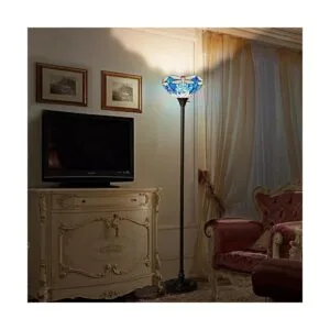 Capulina Lámpara de pie Tiffany Torchiere industrial de_3