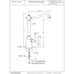 Westbrass D2035NL07 Grifo dispensador de agua fría_2