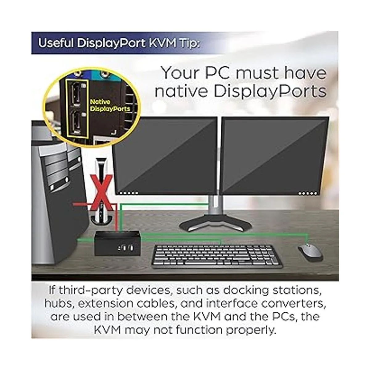 TRENDnet Conmutador KVM DisplayPort de 2 puertos con_3