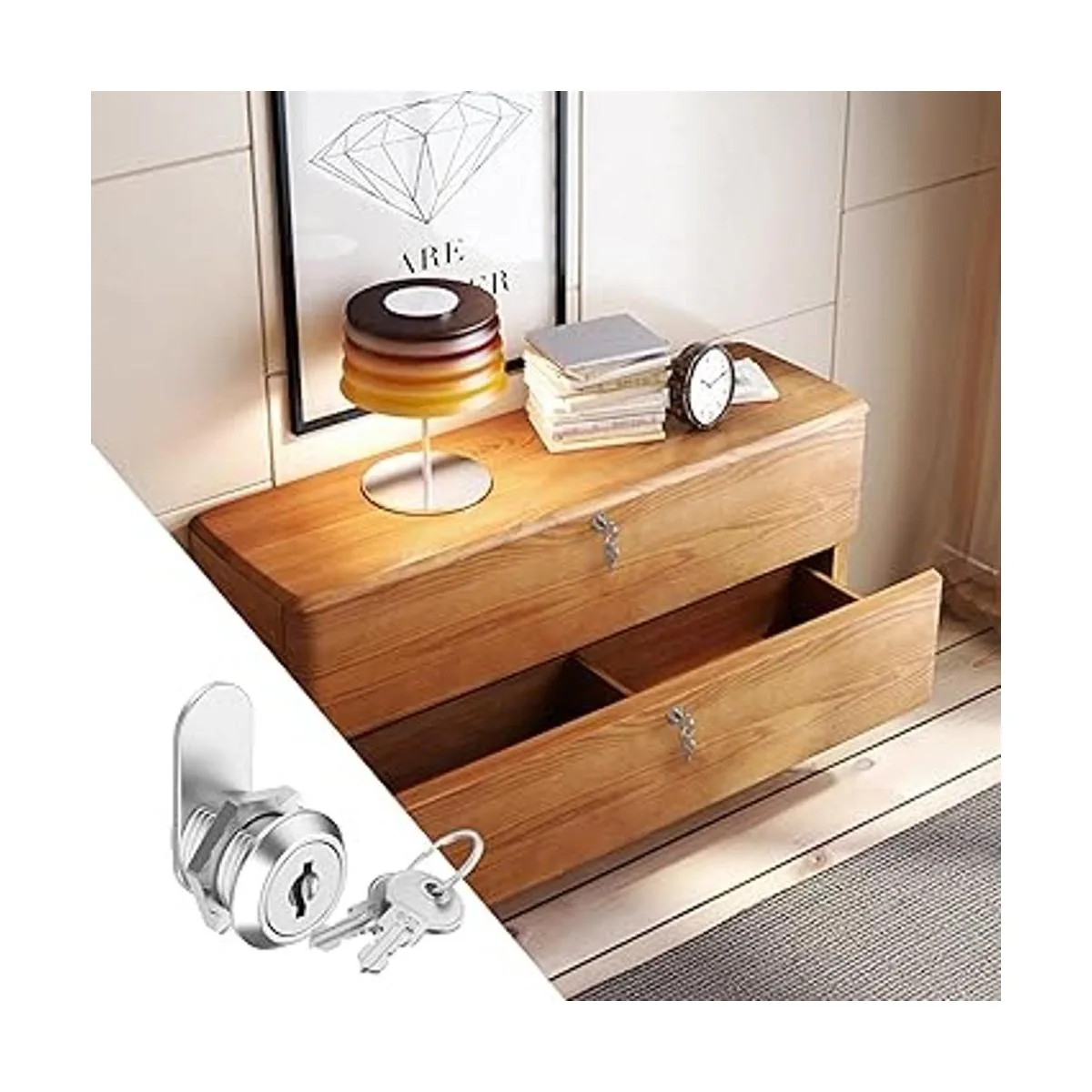 Paquete de 6 cerraduras de gabinete con llaves cerradura_4