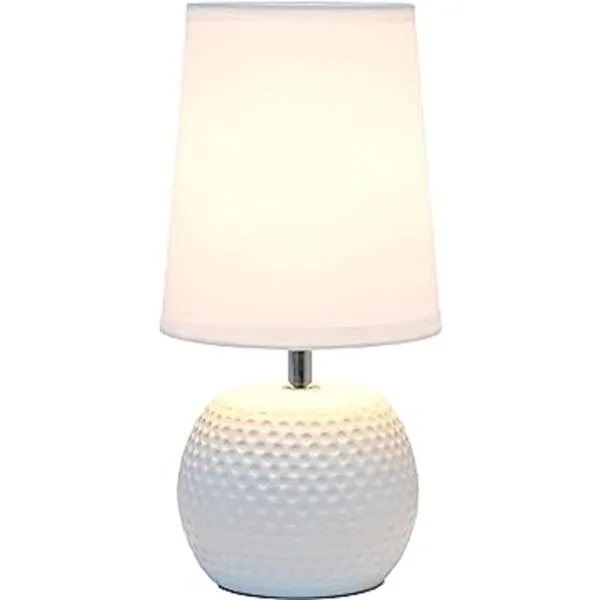 Simple Designs LT2084WHT Mini lámpara de mesa de noche de_3
