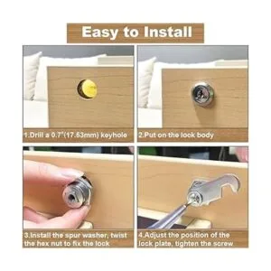 Paquete de 6 cerraduras de gabinete con llaves cerradura_6