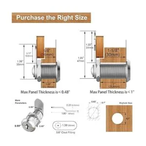 Paquete de 6 cerraduras de gabinete con llaves cerradura_2