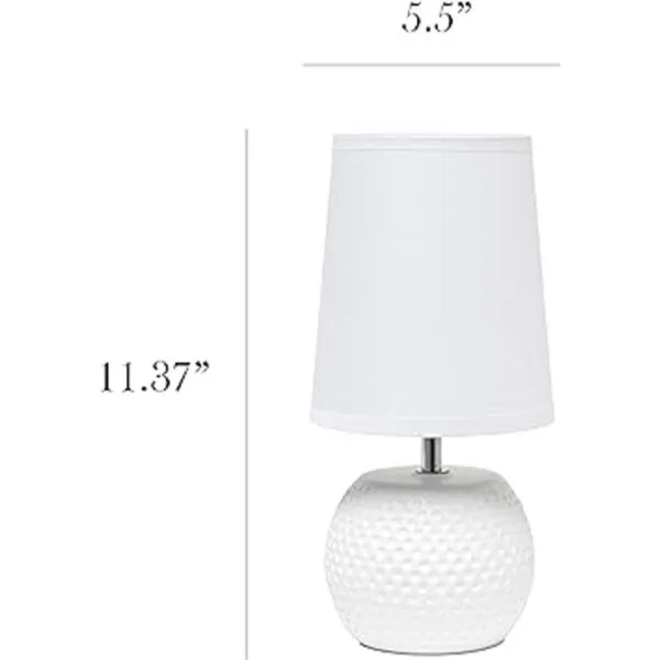 Simple Designs LT2084WHT Mini lámpara de mesa de noche de_4