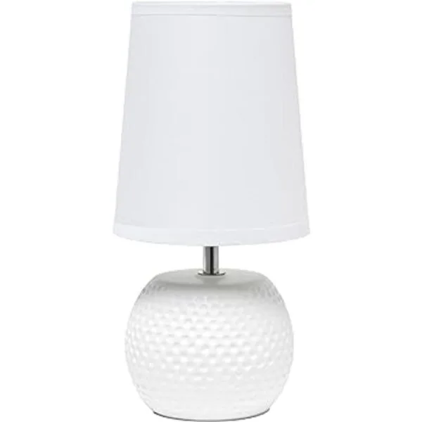 Simple Designs LT2084WHT Mini lámpara de mesa de noche de_2