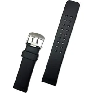 Correa de reloj de goma negra de PVC de 0.945 in cómoda y_1