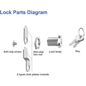Paquete de 6 cerraduras de gabinete con llaves cerradura_7