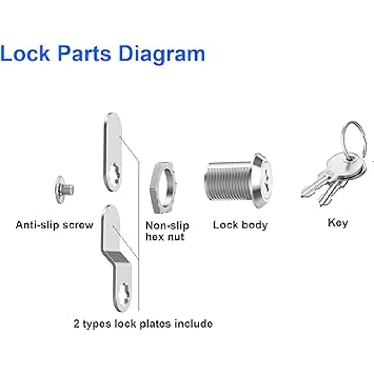 Paquete de 6 cerraduras de gabinete con llaves cerradura_7